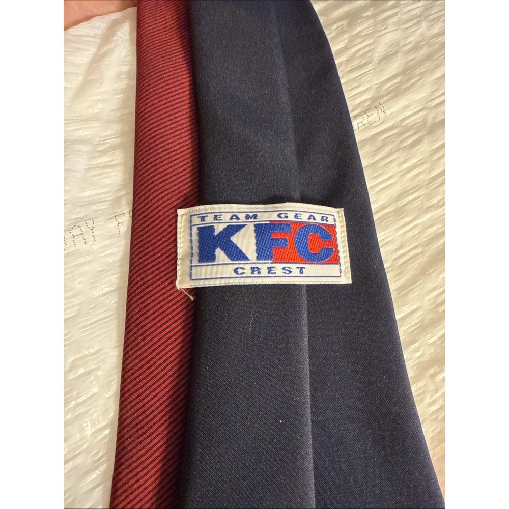 Vintage Kfc Colonel Sanders Navy Burgundy Tie View 3